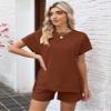 LOMON Womens Lounge Shorts Sets 2 Piece Outfits Short Sleeve Loungewear view 2
