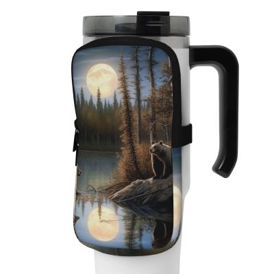 NONHAI Neoprene Water Bottle Pouch for Cup Travel Tumbler Mug Pouch Sports Bottle Pouch Holder Gym Tumbler Cup Accessories Sleeve Bag for Phone, Card, Key