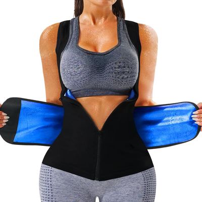 LMCOB Sauna Vest for Women Sauna Waist Trainer Vest Workout Sweat Vest with Zipper Heat Trapping Sauna Suits(LYBH20023-01-XXXL)