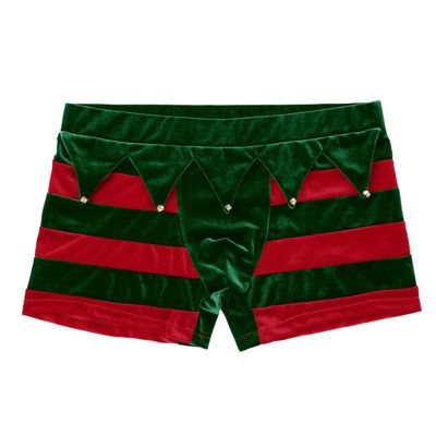 HULIJA Men's Sexy Santa Claus Christmas Boxer Shorts Funny Guys Xmas Holiday Trunks Underwear Redgreen Large
