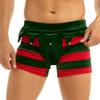HULIJA Men's Sexy Santa Claus Christmas Boxer Shorts Funny Guys Xmas Holiday Trunks Underwear Redgreen Large view 2