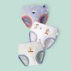 Baby Kids Underwear Breathable Cotton Panties Toddler Boys Soft Cartoon Print Briefs (Purple, 3-4 Years) view 2