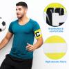 LIOOBO 2PCS Soccer Captain Armband Football Arm Bands Elastic Captain Armbands Adjustable Nylon Rugby Basketball Volleyball Player Wrist Band for Youth Adult Team Sports Training(Yellow) view 3