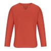 Men's V Neck Waffle Knit Sweaters Long Sleeve Slim Fit Thermal Tops Casual Lightweight Muscle T Shirts Stretchy Undershirts Orange view 3