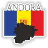 1x Andora Map Flag Pro - Car Vinyl Waterproof Sticker - 15cm view 1