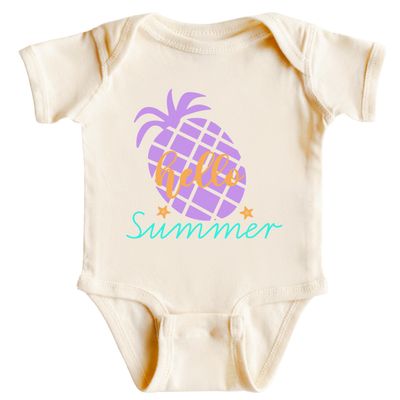 CAOMP Hello Summer T-Shirt for Youth Toddler Baby Bodysuit Vaction Shirt Holiday Kids T-shirt Caribbean Newborn #01300
