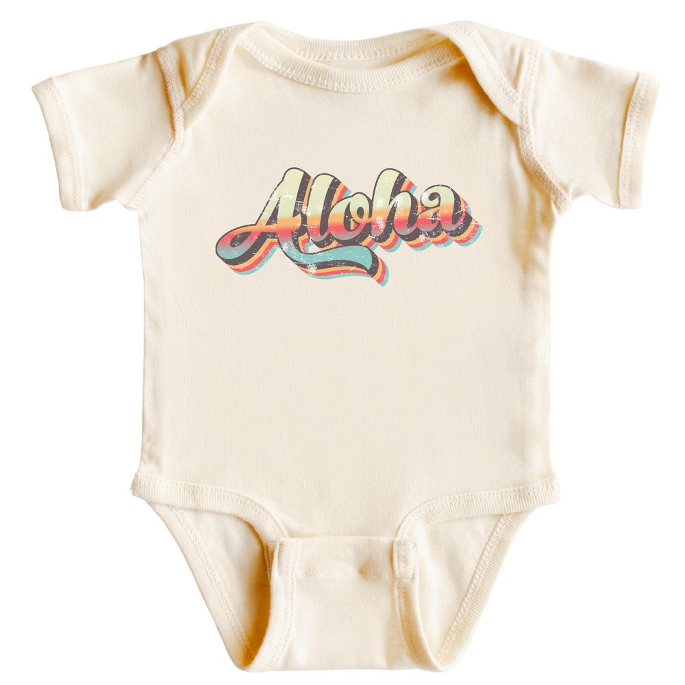 CAOMP Aloha Summer T-Shirt for Youth Toddler Baby Bodysuit Vaction Shirt Holiday Kids T-shirt Athl Heather 5-6T #01304