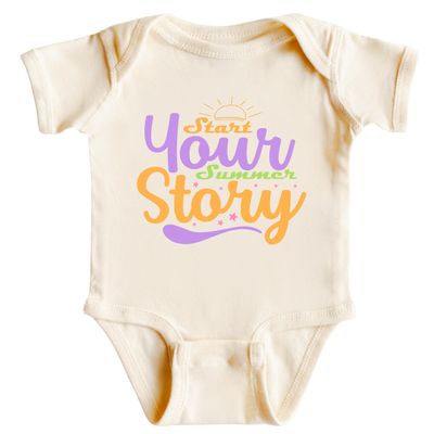 CAOMP Start Your Summer Story T-Shirt for Youth Toddler Baby Bodysuit Vaction Kids Shirt White 5-6T #01298