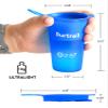 Burtrail 200 ml/6.8 oz-2Pack-Collapsible Cup TPU Running Water Cup Ultralight Protable with Carabiner for Backpacking,Running,Climbing,Camping,Party-BPA Free,Blue view 2