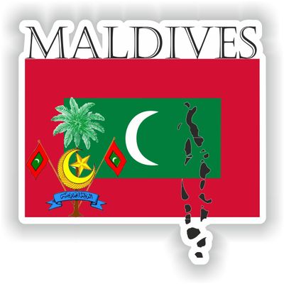 1x Maldives Map Flag Pro - Car Vinyl Waterproof Sticker - 15cm