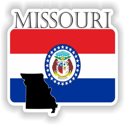 1x Missouri Map Flag Pro - Car Vinyl Waterproof Sticker - 15cm