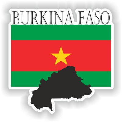 1x Burkina Faso Map Flag Pro - Car Vinyl Waterproof Sticker - 10cm