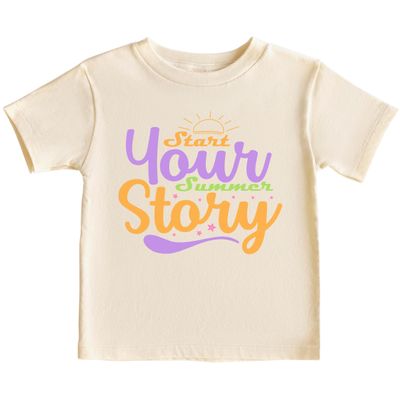 CAOMP Start Your Summer Story T-Shirt for Youth Toddler Baby Bodysuit Vaction Kids Shirt Pink 12 M #01298