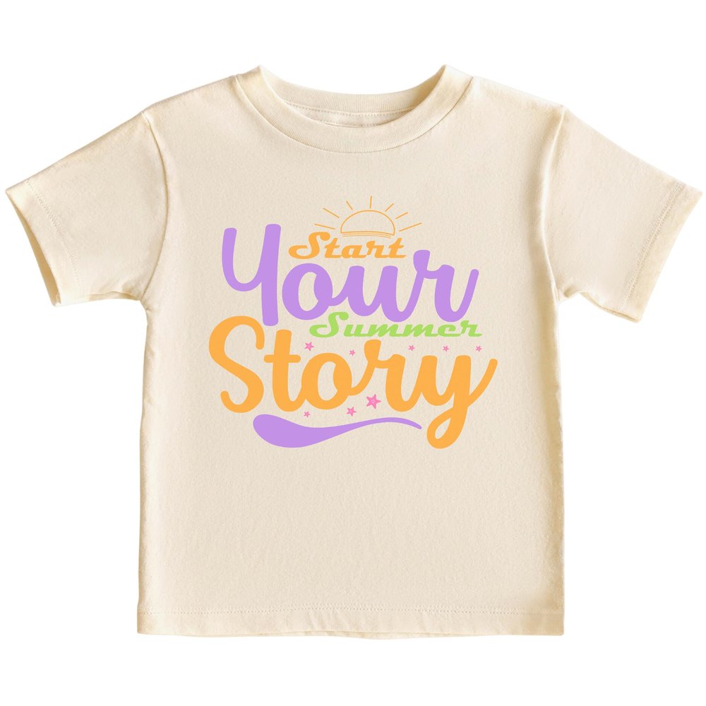 CAOMP Start Your Summer Story T-Shirt for Youth Toddler Baby Bodysuit Vaction Kids Shirt Pink 12 M #01298