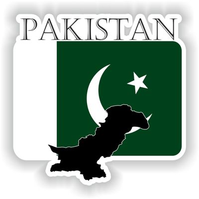 1x Pakistan Map Flag Pro - Car Vinyl Waterproof Sticker - 10cm