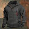 ZYXTIM I Can't But I Know A Guy Sweatshirts Mens Quarter Zip Waffle Ribbed Long Sleeve Gym Athletic Hoodies Patriotic Shirts view 2