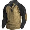 Mens Crewneck Sweatshirts No Hood Regular Fit Corduroy Pullover Long Sleeve Collar Sweater Big and Tall Hoodies for Men Graphic J-Khaki 3X-Large view 1