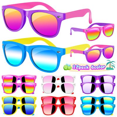 Kids Sunglasses Bulk, Kids Sunglasses Party Favor, 12 Pack Neon Party Sunglasses with UV400 Protection for Kids, Boys and Girls Age 3-8, Beach Pool Birthday Party Supplies, Goody Bag Favors for Kids