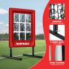 Heavy-Duty 9 Hole Baseball Pitching Net with Pitching Target Pockets, Regulation Size Strike Zone, Portable Adjustable Height Pitcher Training Equipment for Baseball/Softball Practice view 2