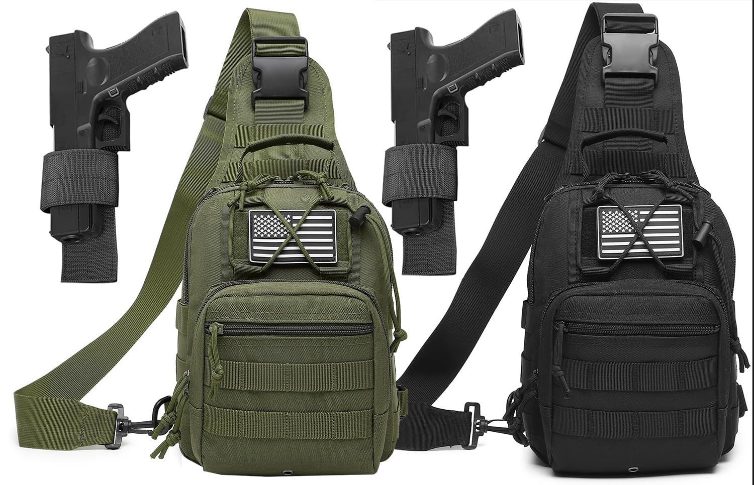 ATBP Small Tactical Sling Bag for Men with Holster Military EDC Shoulder Bag CCW Crossbody Bag 7 Liters