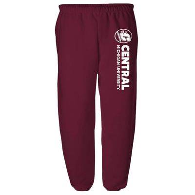 Central Michigan University Officially Licensed Apparel - Team Color Jogger Sweatpants, Maroon,X-Large