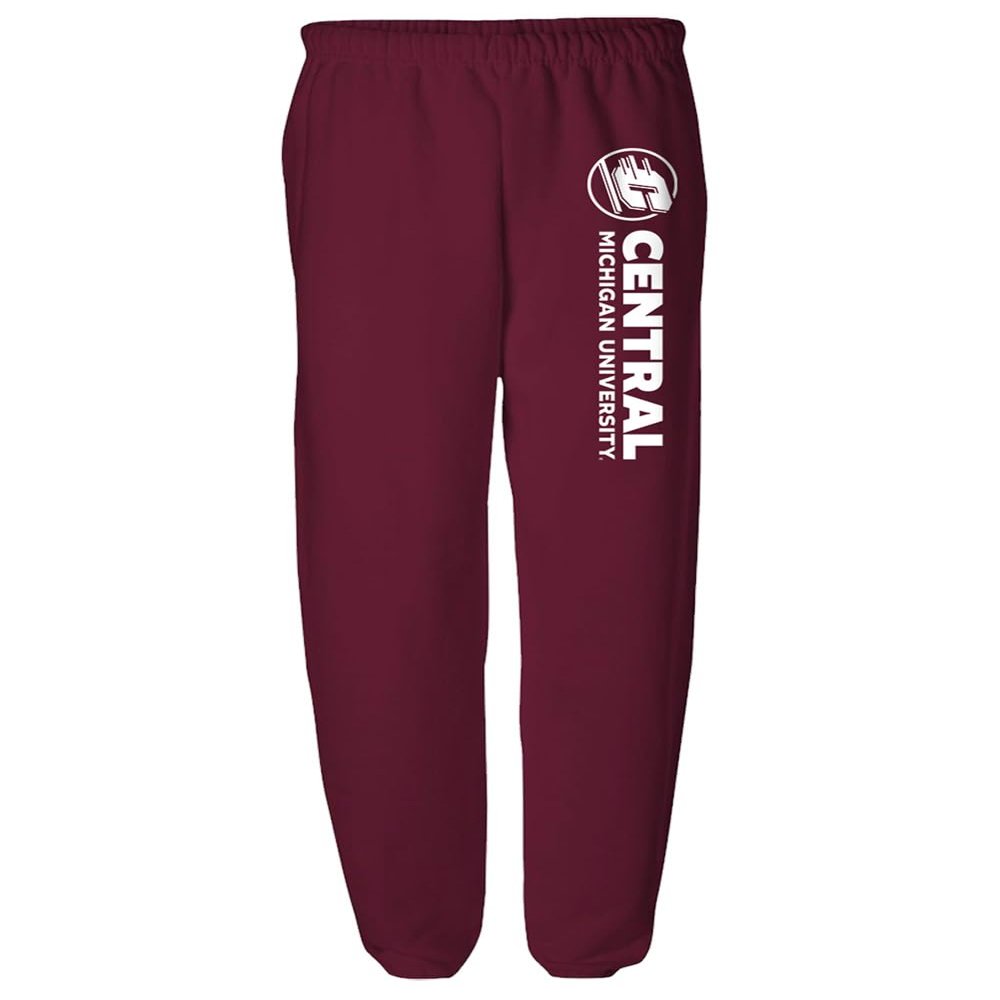 Central Michigan University Officially Licensed Apparel - Team Color Jogger Sweatpants, Maroon,X-Large