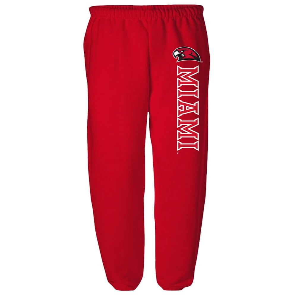 Miami University (Oh) Officially Licensed Apparel - Team Color Jogger Sweatpants, Red,X-Large