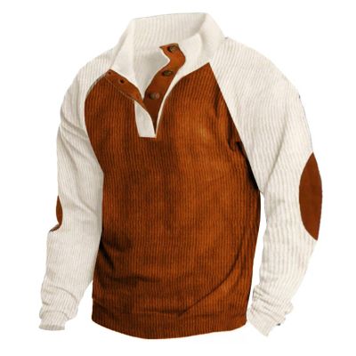 QWENTMTNTY Mens Cream Sweater Mens Beige Sweater Fleece Pullover Men Beige Sweater Men Pullover Hoodie Western Shirts for Men J-Coffee Large