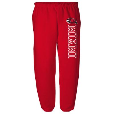 Miami University (Oh) Officially Licensed Apparel - Team Color Jogger Sweatpants, Red,Small