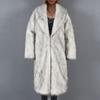 SACFOF Women's Fashion Faux Fur Jacket Long Sleeve Open Front Cardigan Casual Fluffy Parka Shaggy Long Outwear view 2