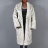 SACFOF Women's Fashion Faux Fur Jacket Long Sleeve Open Front Cardigan Casual Fluffy Parka Shaggy Long Outwear view 3