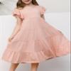 blibean Girls Dresses Summer Sleeveless Sundress Ruffled Boho Tween Cute Sun Dress A-line Tiered Dresses Kids Casual Pockets Swing Clothes Solid Flowy Outfit Size 6-7 Years Old Soft Pink view 4