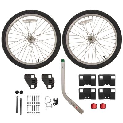 WIKE DIY Flatbed Bike Trailer Kit - DIY Cargo Bicycle Trailer, Frame Material not Included: Includes Wheels, towbar, Corner connectors, Bike Hitch, Nuts + Bolts. - max Finished Size: 36" x 72"