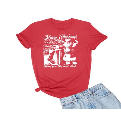 5X-Large Red Mens Merry Christmas Hope You Like Coal Funny Santa T-Shirt