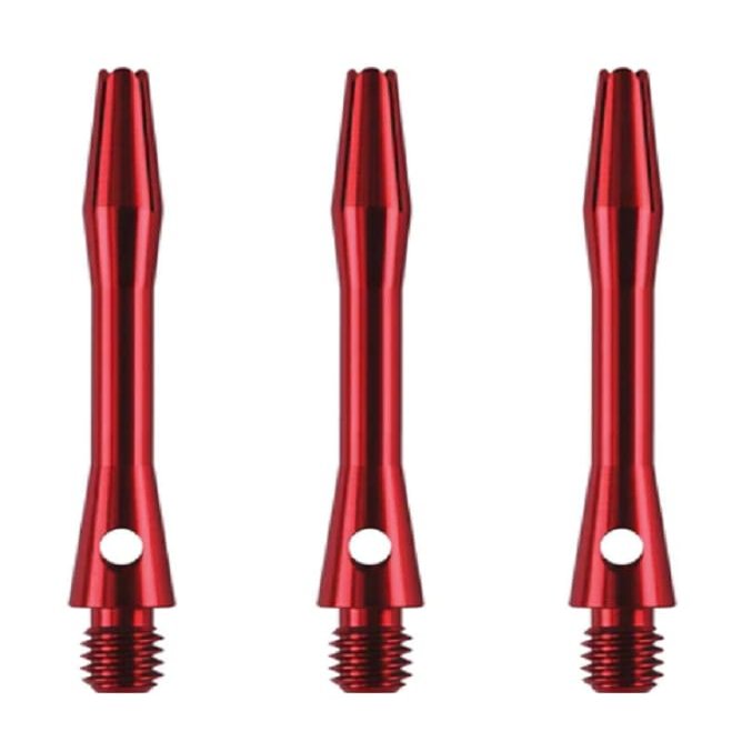 US Darts RED Aluminum Dart Shafts - 3 Sets (9 shafts), 2ba Dart Ex-Short + O'rings - 1 1/4in