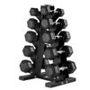 HolaHatha Hexagonal Rubber Dumbbell Weights Set with Rack, Home Gym Equipment, 100 Lbs, Black - Portable Weighted Exercise Dumbbells for Fitness, Training, and Lifting Workouts view 1