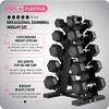 HolaHatha Hexagonal Rubber Dumbbell Weights Set with Rack, Home Gym Equipment, 100 Lbs, Black - Portable Weighted Exercise Dumbbells for Fitness, Training, and Lifting Workouts view 2