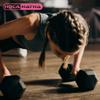 HolaHatha Hexagonal Rubber Dumbbell Weights Set with Rack, Home Gym Equipment, 100 Lbs, Black - Portable Weighted Exercise Dumbbells for Fitness, Training, and Lifting Workouts view 4