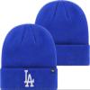 47 MLB Unisex-Adult Primary Logo Cuffed Knit Primary Logo Team Color Beanie Hat Cold Weather Hat, One Size (US, Alpha, One Size, Los Angeles Dodgers Blue) view 1