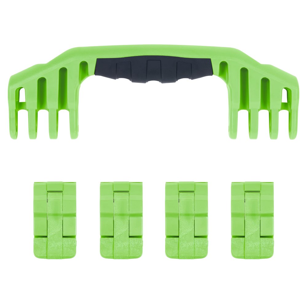 Pelican 1600 Replacement Handle & Latch Set by ColorCase - Lime Green Handles & Double Throw Latches