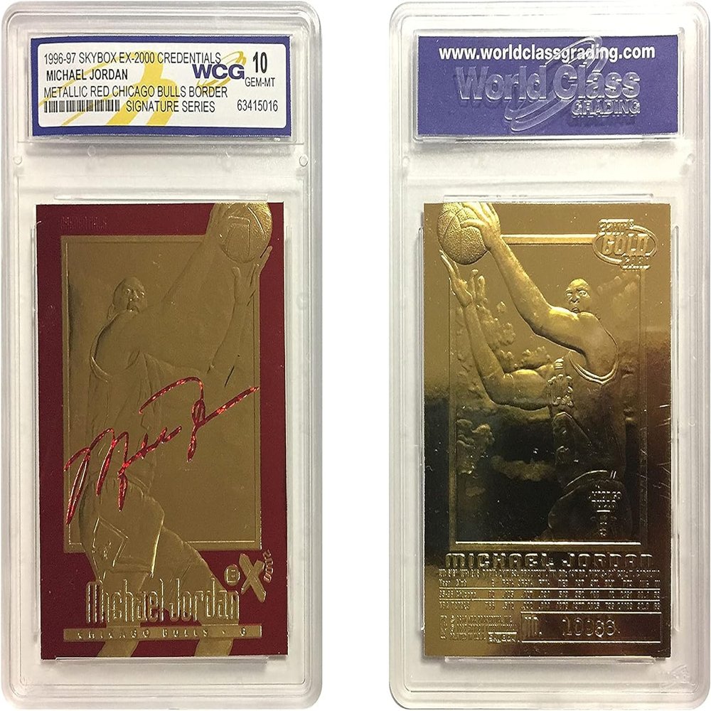 1996-97 Michael Jordan SKYBOX EX-2000 Credentials Gold Card Red - Graded GEM Mint 10