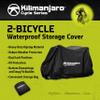 Kilimanjaro Bicycle Cover for 2 Bikes  Heavy Duty Ripstop Outdoor Bike Storage with UV Protection, Dual Lock Positions, Drawstrings & Buckles  Includes Storage Bag  910536ECE view 3