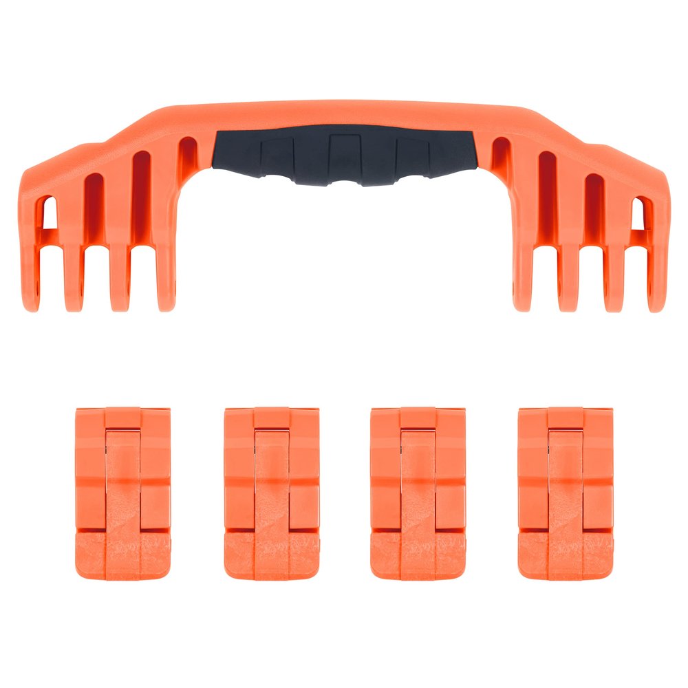 Pelican 1600 Replacement Handle & Latch Set by ColorCase - Orange Handles & Double Throw Latches