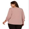 Adrianna Papell Diffusion Women's 3/4 Smocked Sleeve Solid Top, Bark, 2X view 2