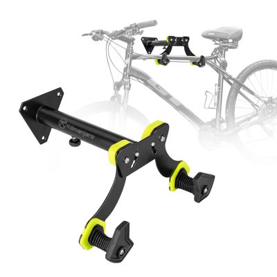 Kilimanjaro Bicycle Wall Mount  Heavy-Duty Bike Storage Rack with Extendable Arms, Flexible TPE-Coated Cradles, Sturdy Steel Construction  Holds Up to 55 lbs  910535ECE