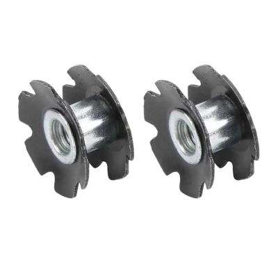 SeroNi 2pcs Headset Star Nut Bike Flanged Star Nut Front Fork Mount Core Black Steer Tubes Bike Top Headset Star Nuts(26.3mm)