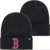 47 MLB Unisex-Adult Primary Logo Cuffed Knit Primary Logo Black Beanie Hat Cold Weather Hat, One Size (Boston Red Sox Black) view 1