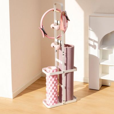 FEITJMMW Exercise Equipment Storage Rack Yoga Mat Fitness Equipment Organizing Basket Home Dumbbell Foam Shaft Sandwich Shelf