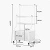 FEITJMMW Sports Fitness Equipment Storage Rack with Wheels, Home Yoga Mat Storage Basket, Living Room Basketball Badminton Class Shelf view 2