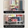 FEITJMMW Yoga Mat Organizer with Universal Wheels Fitness Equipment Sports Equipment Storage Rack Home Put Badminton Racket Seam Removable Shelf view 2